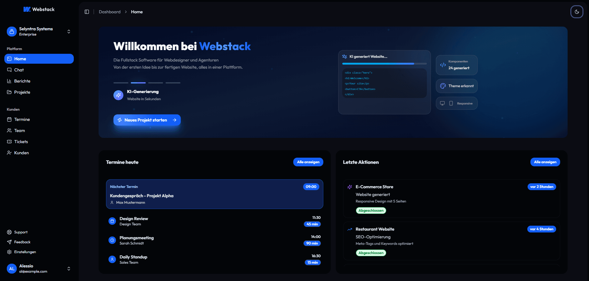 Webstack Dashboard Preview